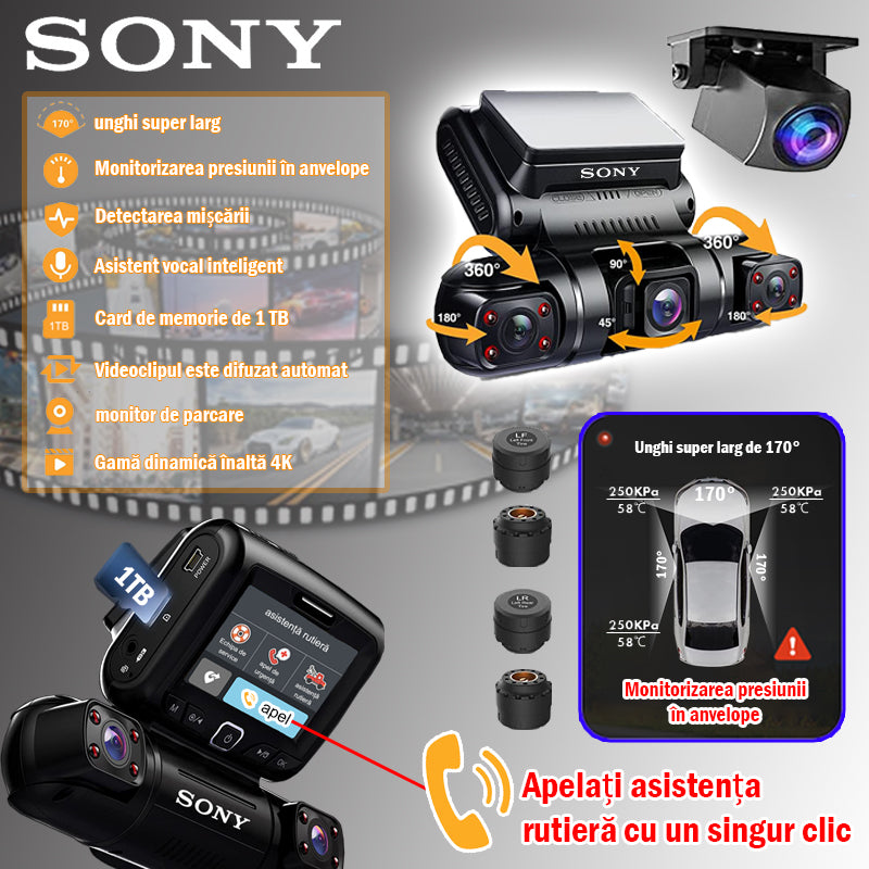 Înregistrator de conducere Sony 4K (serviciu de asistență rutieră, serviciu de întreținere auto)