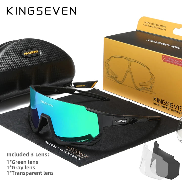 KINGSEVEN Ochelari de soare polarizați pentru ciclism, UV400